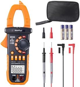 Mastfuyi Clamp Meter Digital, AC/DC Current, Electrical Tester Digital, True RMS 4000 Counts, Auto-Ranging Measures AC/DC Voltage, Continuity, Frequency, Capacitance, Resistance, Duty-Cycle, Diodes