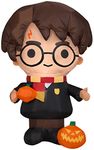 Gemmy Airblown Inflatable Harry Potter with Pumpkin, Black