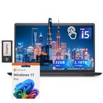 Dell Inspiron 15.6" FHD Touchscreen Laptop, Intel i5-1235U, 32GB RAM, 2.16GB Storage(2TB SSD+160GB Docking Station Set), Intel UHD Graphics, Num Pad, Webcam, Wi-Fi, Windows 11 Pro, Black