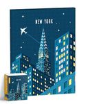 PieceRelax Canvas Wall Art Puzzles for Adults - NYC at Night Unique Gift & Home Décor with Plastic Jigsaw Puzzle Artwork for Living Room Bedroom [HN1303]