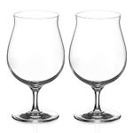 DIAMANTE premium lead free crystal Craft Beer Ale Glasses | Craft Stemmed Beer Glasses - Belgian Beer Tasting Glass for IPA, Stout, Gift Boxed– Set of 2