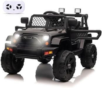 Macchina Elettrica per Bambini,telecomando 2.4G, auto elettriche alimentate a batteria da 12 V per bambini/3 velocità, luci a LED, cintura di sicurezza, musica e clacson, Bluetooth/FM/USB (nero)