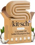 Kitsch Coconut Oil Shampoo Bar 91g - Hydrate & Soften Dry Damaged Hair - Deep Moisturizing Curly Hair Shampoo - Safe Shampoo for Color Treated Hair - Silicone, Paraben & Sulfate Free