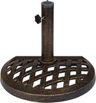 Trademark Innovations Cast Iron Half Umbrella Base - 17.7 Inch Diameter (Bronze Finish)