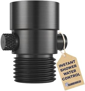 HammerHead Showers® ALL METAL Shower Head Shut Off Valve - Oil Rubbed Bronze - Brass Shower Head Valve Reduces Flow To A Trickle - Universal Shower Shut Off Valve - Plumbing Code Compliant