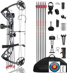 Lanneret Compound Bow and Archery Sets - Right Hand Archery Compound Bows 30-70 lbs Draw Weight Adjustable for Youth，Adults and Beginners，Hunting Bow Kit for Beginner.Black Camouflage