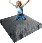 Crash Pad for Kids Sensory Room Equipment, Anti-slip Sensory Crash Mat, Shredded Foam Sensory Crash Pad for Autistic Kids Gift, Soft Washable Cover, Gift for Children and Adults, 4 x 4 Ft, Dark Gray