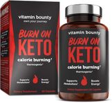 Vitamin Bounty Burn On Keto Pills - Premium Raspberry Ketones, Promotes Ketosis for Women and Men, Supports Keto Diet, Keto BHB & Green Tea, Boosts Energy, Non-GMO - 60 Capsules