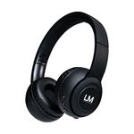 Louise & Mann Bluetooth Headphones Wireless, Wireless and Wired Headphones On-Ear Foldable, Soft Earmuffs, Volume Control with Microphone for iPhone, Tablet, PC (Black)