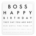 Hunts England - Boss Funny Joke Birthday Card - Happy Birthday - Fun Rude Birthday Card - Letters Collection