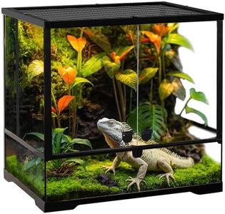 NEPTONION 32 Gallon Professional Glass Terrarium 24"x18"x18" Durable Reptile Habitat Tank with Heat Resistant Aluminum Alloy Frame, Dual Front Swinging Doors for no Jam by Sand and Other Debris
