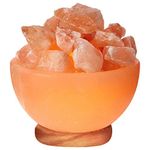 Himalayan Glow 6-1/2" Wide Hand Carved Crystal Salt Lamp Bowl, 8,8 lb