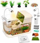XuanFain Baby Turtle Tank Starter Kit with UVA/UVB Lamp and Water Filter