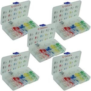 AZDelivery 5 x Kit Diodos LED Emisores de Luz, 350 Piezas, 3 mm & 5mm, 5 Colores, Set de Diodos LED Emisores Redondos, UV RGB CC/CA Compatible con Arduino con E-Book Incluido!