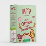 Happa Organic Baby Food Oatmeal & Banana Porridge Mix Cereal | Vitamin Mineral Powerhouse | Instant Health Food | 100% Natural and Organic Healthy Khichdi | No Added Salt, Sugar or Milk | No preservatives | 200gm