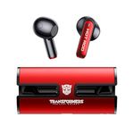 Transformers TF-T02 Wireless Earbuds Bluetooth Headphones 5.4 Bass Stereo Earphones,60H Playtime Ear Buds,Bluetooth Earbud in Ear Noise Cancelling Mic, IPX5 Waterproof Earphones for Android iOS Red