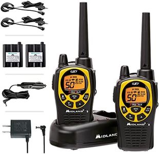 Midland 50 Channel GMRS Two-Way Radio - Long Range Walkie Talkie with 142 Privacy Codes, SOS Siren, and NOAA Weather Alerts and Weather Scan (Black/Yellow, Pair Pack)