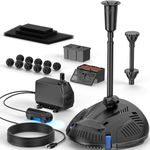 NFESOLAR Pond Filter with Pond Pump Fountain, All-in-one 660 GPH Pond Filter Fountain Kit with 3-Layer Filtration, UV Clarifier for Outdoor Ponds, Fish Tank, Pool, Garden Waterscape (Corded Electric)