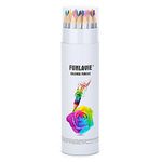 Colouring Pencils 24 Coloured Pencils Artist Sketch Colour Pencils for Adult Colouring Books by FUNLAVIE