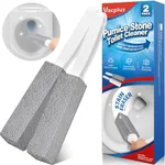 Vacplus Toilet Brush - Toilet Bowl Cleaners with Extra Long Handle, 100% Pumice Stone for Toilet Cleaning, Remove Limescale, Rust, Cleaning Supplies for Toilet, Pool, Bathroom, Sink, 2 Pack