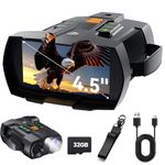 Night Vision Goggles 4K for Adults: 4.5" Large Screen HD Night Vision Binocular - Hunting Essentials with 5000mAh Battery - Camping Gear for Hunter - Christmas for Men - Cool Gadgets