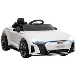 Aosom Audi RS e-tron GT Licensed Kids Car, 12V Battery Powered Electric Car for Kids with Remote Control, 4-Wheel Suspension, Soft Start, Horn, Music, Headlights, White