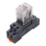 TWTADE/AC 24V Coil Electromagnetic Power Relay 10A 2DPT 8 Pins 2NO+2NC LY2NJ with YJTF08A-E Socket Base YJ2N-LY