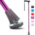 HEALTHBAZAAR All Terrain Walking Cane for Men & Women, Lightweight, Foldable, Adjustable, Shock Absorption, Collapsible, Air Cushion Cane Tip Walking Stick (Romance Purple, Air Cushion Cane Tip)