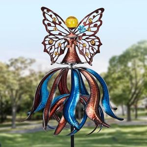 Kircust Extra-Large Tulip Solar Wind Spinner for Outdoor