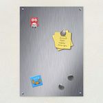 Displaypro Brushed Stainless Steel Magnetic Notice Memo Board - Screw on (A1 (595x841))