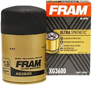 FRAM Ultra Synthetic Automotive Replacement Oil Filter, Designed for Synthetic Oil Changes Lasting up to 20k Miles, XG3600 with SureGrip (Pack of 1)