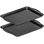 DecorRack 2 Pack Non-Stick Baking Sheet, 15 x 10 Inch Jelly Roll Pan and Cookie Baking Tray, Heavy Duty Bakeware For Oven (Pack of 2)