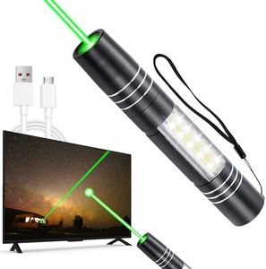 MIPREZT Rechargeable 2 in 1 Green Light & EDC Torch Flashlight Long Distance Range for TV/LED/LCD Screens Tactical Flashlights Presentation Office/Outdoors/Astronomic/Construction