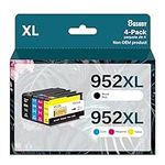 SGSUBY 952XL Ink Cartridges Replacement for HP 952 XL Ink Cartridges Combo Pack Work with OfficeJet Pro 8710 8720 8210 7740 7720 8715 8702 8740 8740 8700 Printer (1 Black,1 Cyan,1 Magenta,1 Yellow)