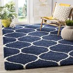 imsid Home Modern Shaggy Carpets and Rugs for Hall Offices Kitchens Bedroom Living Room and Cabins (5 x 8 feet, Blue & Ivory)