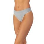 Le Mystere Women's Seamless Comfort Thong Panties, Heather Grey, XL