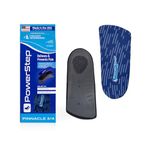 Powerstep Insoles, Pinnacle 3/4 Thin, Arch Pain Relief Insole, for Tight Shoes, Arch Support Orthotic for Women and Men, Blue/Light Blue, Men's 7-8.5 / Women's 9-10.5