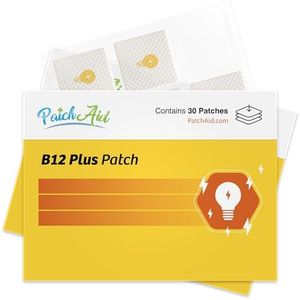 PatchAid B12 Energy Plus Topical Patch | Supports Natural Energy & Focus | 8 Hour Wear for Enhanced Absorption | 60 Day Supply