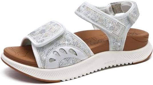 ONCAI Walking Sandals Women,Arch Support Hiking Sandals with Orthotic Outdoor Footbed for Plantar Fasciitis,Water Athletic Platform Sandalias Mujer with 3 Adjustable Strap White/Khaki Size 11