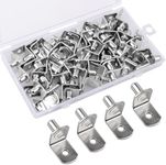 50 Pcs Shelf Pegs Pins，1/4 Inch Upgraded Diameter L-Shaped Perforated Nickel Plated Shelf Pins, Cabinet Shelf Pegs for Shelves, Shelf Support for Bookshelf Kitchen Cabinet Shelf Pegs.