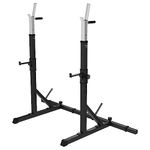 GORILLA SPORTS® Squat Rack - Adjustable, Multi-Functional, Dip Handles, Max Load 250kg, Steel, Black - Barbell Stand for Bench, Heavy Duty Weight Rack, Gym Equipment Holder, Bench Press Spotter