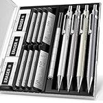 Four Candies 0.7mm Mechanical Pencil Set with Case - 4PCS Metal Mechanical Pencils, 8 Tubes HB #2 Lead Refills, 3PCS 4B Erasers and 9PCS Eraser Refills, Lead Pencils Mechanical for Writing & Drawing