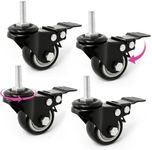 Liquid Stands Keyboard Stand Caster Wheels Set of 4 Replacement Locking Heavy Duty Wheels with Brake - Piano Stand Parts and Accessories