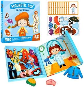 PUZSNAP Magnetic Dress Up Dolls Role Play Activity Set for Kids Ages 3+