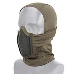 OAREA Tactical Airsoft Paintball Full Face Steel Mesh Mask polyester Balaclava Hunting CS Mask Cycling Protective Helmet Liner Cap