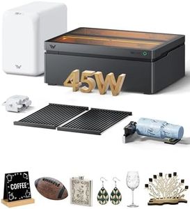 WECREAT Vision Pro 45W Laser Cutter and Engraver with Fume Extractor, HD Camera & Auto-Lifting, Laser Cutter Cuts 1” Wood, Full Enclosure Laser Engraving Machine for Wood and Metal, Acrylic, etc