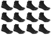 Fruit of the Loom mens 12 Pair Pack Dual Defense Cushioned Socks, Black 1, 6-12