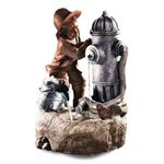 GEEZY Garden Water Feature LED Fountain Indoor/Outdoor Cascading Freestanding Polyresin Garden Statue Lights & Water Decoration (Fire Hydrant Boy Fountain)