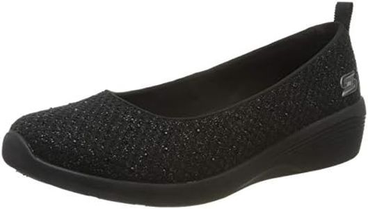 Skechers Women's Arya Sweet Glitz Slip On Trainers, Black Black Metallic Knit Black Gunmetal Trim Bbk, 4.5 UK