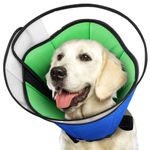 Dog Cone for Large Medium Small Dogs After Surgery, Megeo Adjustable Soft Dog Cone Collar, Dog Recovery Collars to Prevent Pets from Touching Stitches, Wounds and Rashes (Blue, X-Large)